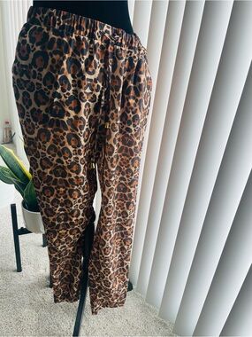 H&M Brown and Black Leopard Pants